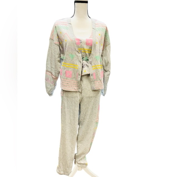 Vintage Retro 80’s 90’s Ladies Activewear Sweatshirt Top Pant Set - Picture 7 of 12